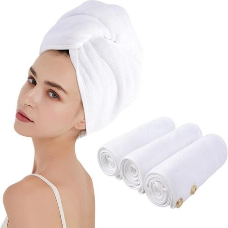 Haarturban Mikrofaser Handtuch für lange Haare 3er Set (1/5)