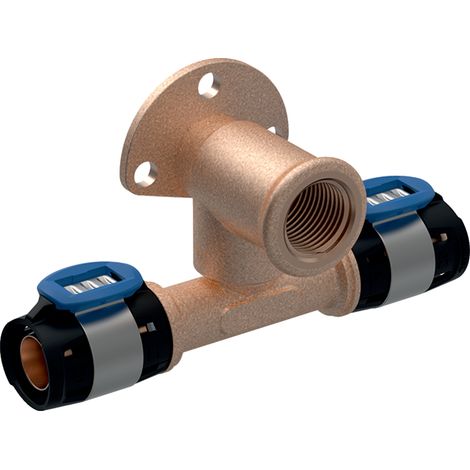 Geberit Support de raccordement FlowFit 620981001 Ø 20/20 mm, Rp 2000 / 2, 52 mm, 90 degrés, déport