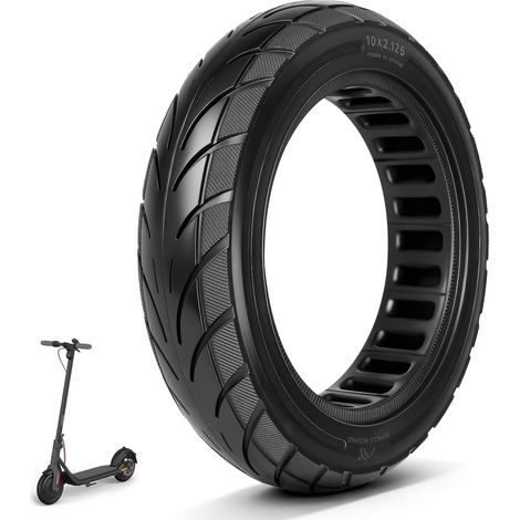 10x2,125 Pneu Plein 250 x 54 Pneu Solide pour Xiaomi 4 Pro/4 Lite, pour Ninebot F20 F25 F30 F40/Ninebot Uifi Trottinette électrique 10'' Pneus de Rechange pour Roue Avant/Arrière (1 Pièce) (1/5)