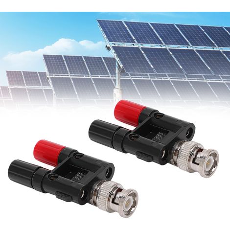Adaptateur BNC J.20023, fiche BNC vers bornier à double rangée, accepte les fiches bananes de 4 mm, vendu par paires. (1/5)