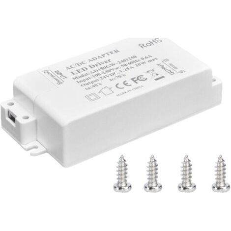 Transformateur de lumière LED 30W DC 24V 1.25A, alimentation à tension constante AC 100‑240V, accessoires d\'éclairage pour bande LED