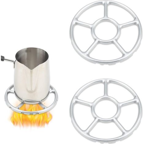 Paquete de 2 (15,5 cm) reductores de gas para cocina, reductor de gas, rejilla para wok, estufa de gas, estufa de gas, tanque de gas, olla caliente, cafetera moka