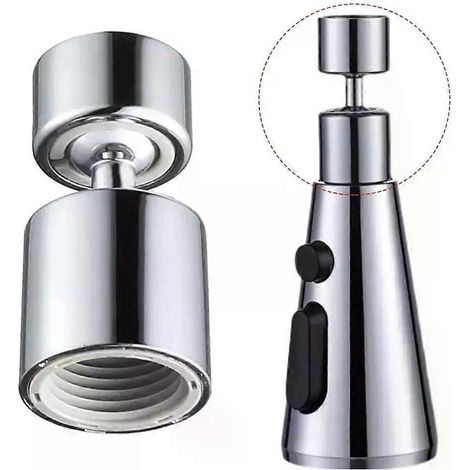 Douchette à 360° pour robinet de cuisine, robinet d'évier, douchette pivotante avec adaptateur et rallonge pour robinet de salle de bain - JXLGV (1/5)