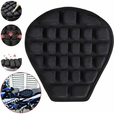 Ecleanfy - Coussin de selle de moto en gel, noir (1/5)