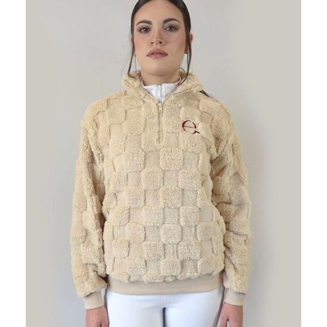 L, BEIGE: Felpa equitazione da donna Equityum modello Shaggy Ludmilla