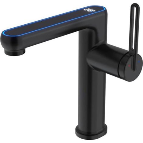 Mitigeur pour vasque, laiton, chromé, eau chaude/froide, LED (1/5)