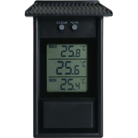 Thermomètre extérieur IPX2 – Plage de mesure -20 à +50°C – Écran LCD 40 x 46 mm – Alimentation 2 piles AAA