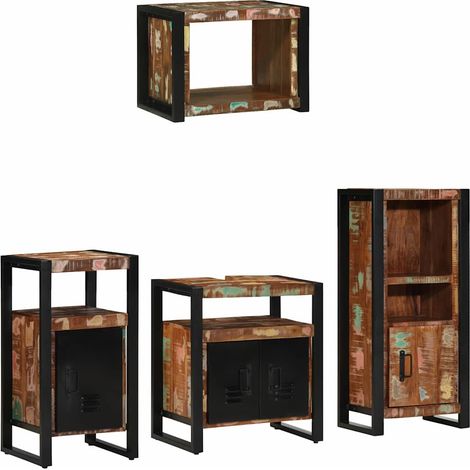Maison Exclusive - Badezimmermöbel-Set mit Regal 4 pcs Massives u