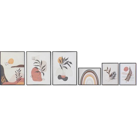Tableau élégant feuillage coloré pour déco murale chic - Palette de terre et harmonie abstraite