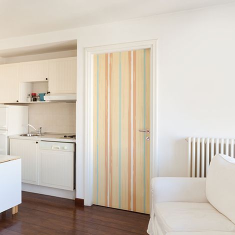 Sticker Porte Plage Orange Vintage - 204cm x 83cm - Décoration Cabine (1/4)