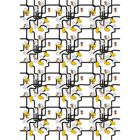 Papier peint panoramique enfant Labyrinthe de Pieds de Mickey (1/4)