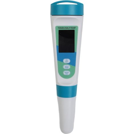 Tester della qualità dell'acqua 4 in 1, salinometro digitale, ampio display LCD per piscina, acquario, acqua potabile, coltura idroponica (1/5)