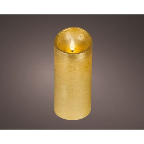 Lumineo Candela LED Oro 17 cm con Effetto Fiamma Oscillante Interno