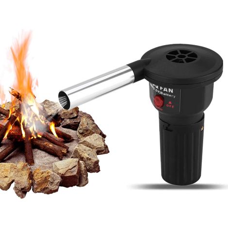 Souffleur Air Électrique Portable pour Barbecue Camping Allume-Feu BBQ Pique-Nique Léger Puissant Facile à Utiliser
