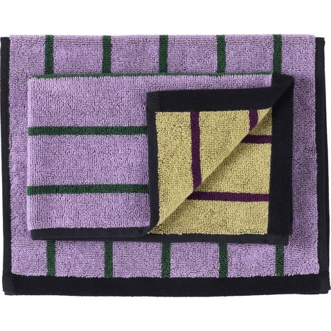 Lot de 2 Serviettes d'Invité en Coton Biologique Éponge Douce Lilas 30 x 50 cm - PANGIVO