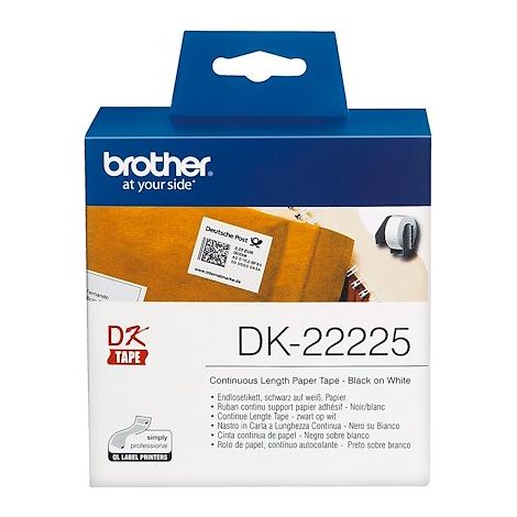 Brother DK-22225 Rouleau d'étiquettes 38 mm x 30.48 m papier blanc 1 pc(s) fixation permanente DK22225 Etiquette univer (1/5)