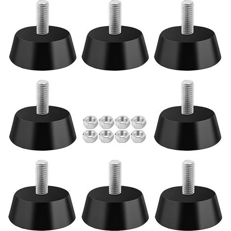 8 Pièces M6 Pieds de Nivellement Réglable,Meuble Jambe Pied de Table Chaise pour Meubles,Chaises,Tables,Canapés,Appareils Ménagers Noir (1/5)