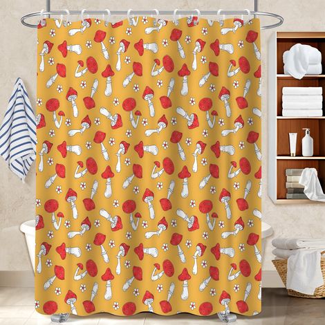 Voile de douche polyester 180x180 lavable rideau imperméable pour décoration salle de bain (1/5)
