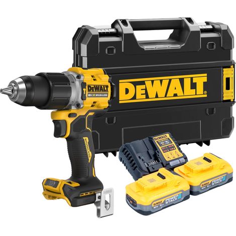 Taladro atornillador de impacto a batería DeWalt DCD 805 H2T 18 V 90 Nm sin escobillas + 2 baterías Powerstack de 5,0 Ah + cargador + TSTAK (1/3)