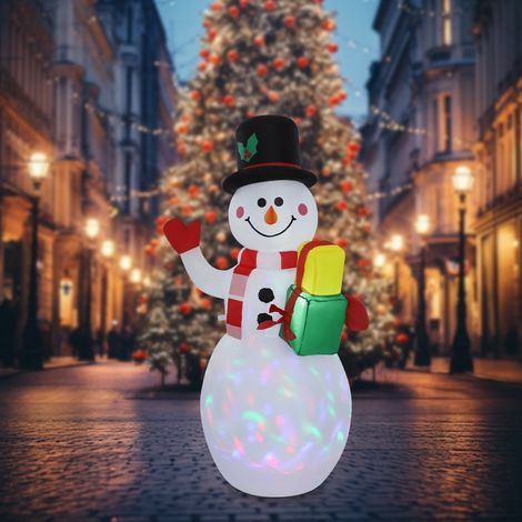 1.5m Bonhomme de neige gonflable sur pied avec éclairage LED, bonhomme de neige gonflable de Noël, Luminaire (1/5)