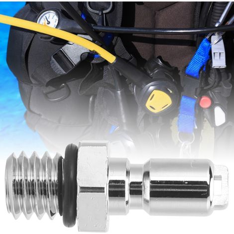Adaptateur pour gonfleur BCD, raccord en laiton chromé pour valve d'échappement de plongée, pièce de remplacement (1/5)