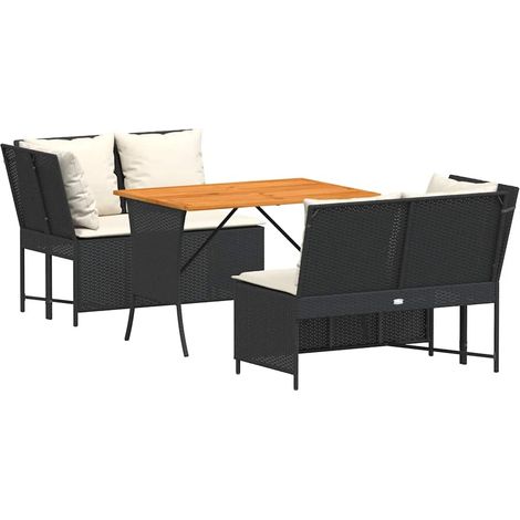 Maison Exclusive - 3-tlg. Garten-Sofagarnitur mit Kissen Schwarz