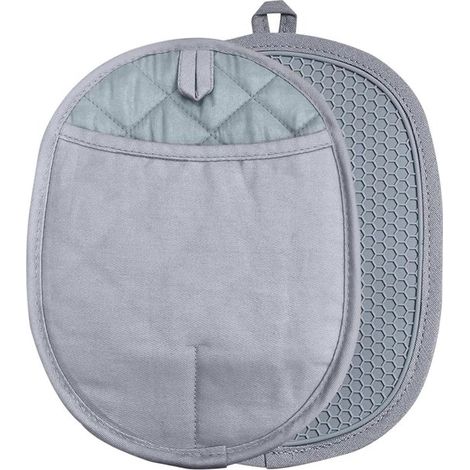 Juego de 2 agarraderas de silicona antideslizantes para ollas: resistentes al calor y al agua, ideales para cocinar y hornear. (1/5)