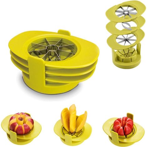 Coupe-fruits acier inoxydable 4 en 1 ergonomique multifonction (1/4)
