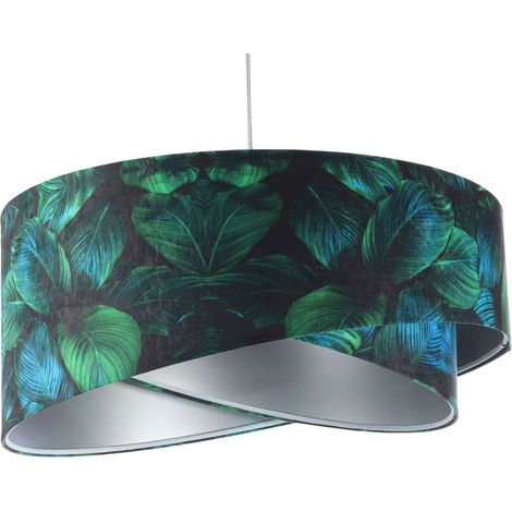 Suspension galaxy asymetric - Décor vert bouteille intérieur argenté