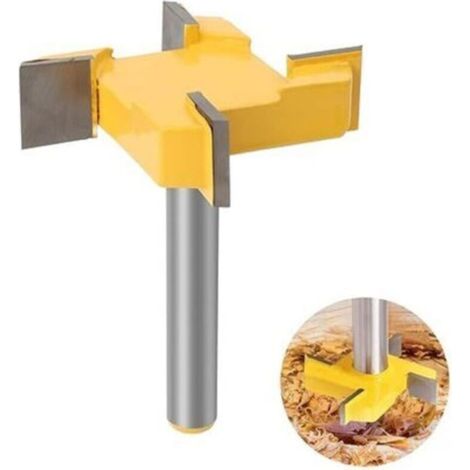 Fraise à raboter, 8mm Tige Routeur Bit, Fraise à aplatir, Fraise à plaque, Fraise à bois pour défonceuse, T Forme Routeur, pour le travail du bois en surface