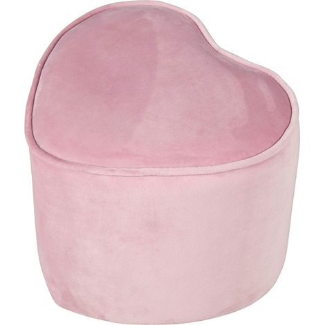roba Pouf per Bambini a forma di Cuore Lil Sofa - Rivestito in Velluto - con Contenitore - Multifunzione -Arredamento per Bambini - per la Cameretta - dai 18 Mesi - Rosa (1/4)
