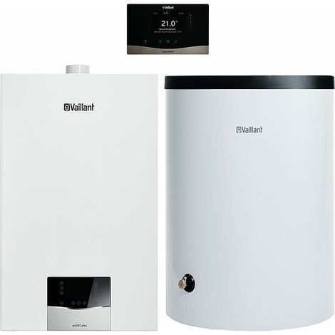 Vaillant ecoTEC plus Heizsystempaket 1.718/3 VC 15CS/1-5, VRC 720/3, VIH R 120/6B, 3,4-16,4kW bei 50/30 C (1/5)