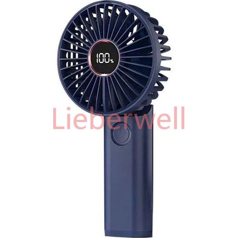 Ventilateur de table rechargeable USB,Mini ventilateur portable 3600 mAh avec petit écran numérique,Ventilateur de cou sans fil (1/5)