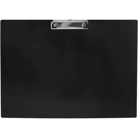 Bloc-notes A3 horizontal à pince pour dessin, bloc-notes en plastique épais, pince pour dossiers de bureau (noir)-Black