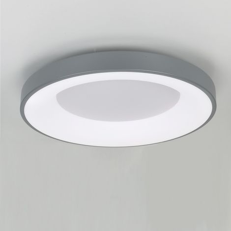 Plafonnier LED métal gris Ø50 cm, 40W CCT réglable