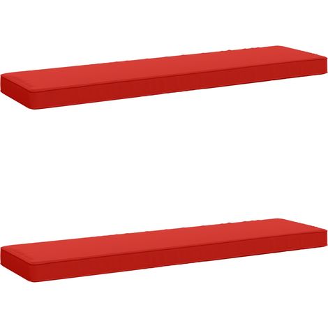Coussins de banc 2 pièces VUGHT 2 pcs 100 % polyester Rouge vidaXL