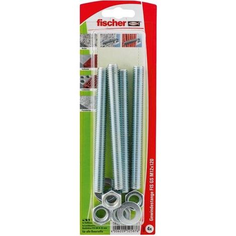 Fischer 4x Anclaje roscado FIS GS M12x120 K - 52587