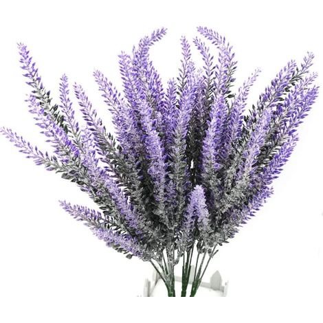 Lot de 4 bouquets de fleurs artificielles de lavande violettes, fausse plante de lavande pour mariage, cuisine, salon, chambre à coucher, cour, patio, balcon, fête, jardin, terrasse, décoration