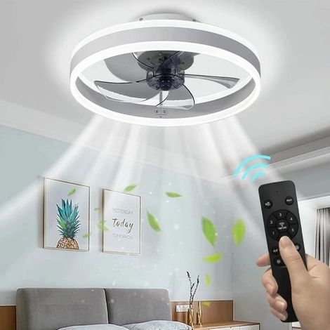 Ventilateurs de plafond avec télécommande et lampe à LED légère ventilateur de plafond intelligent -blanc 10 (1/4)