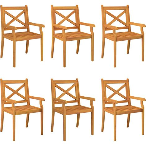 Maison Exclusive - Sedie da Pranzo da Esterni 6 pz in Legno Massello di Acacia (1/5)