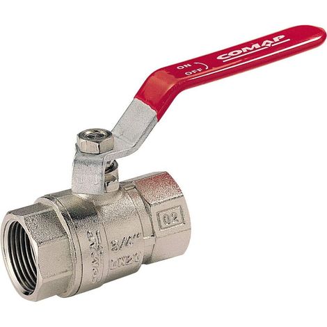 1 vanne rts ff, poignée 3/8", rouge, passage intégral, quart de tour, pour installation sanitaire (1/3)