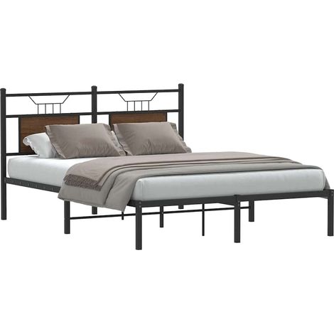 Bettgestell ohne Matratze Braun Eiche 140x200 cm Holzwerkstoff