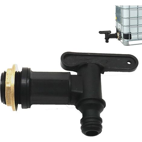 Raccord Cuve Eau De Pluie Adaptateur Ibc Avec Robinet Ibc Adaptateur De Cuve Adaptateur Ibc De Réservoir Noir 25,4 mm (1/5)