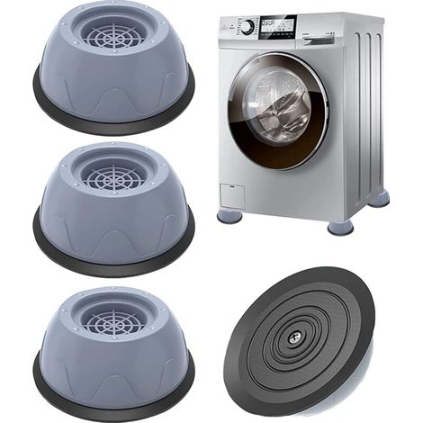 Lot de 4 pieds anti-vibrations pour machine à laver, patins universels anti-bruit