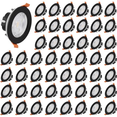 Lot de 50 Spots LED Encastrables Etanches D68 7W CCT IP54 Noirs - 60 deg - Switch 3000-4000-6500K (1/5)