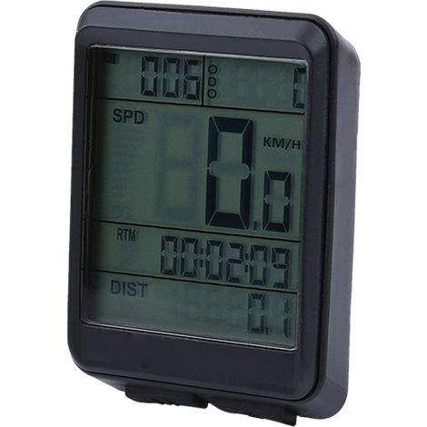 Compteur de vélo sans fil avec écran LCD et compteur de vitesse, léger et portable. (1/2)