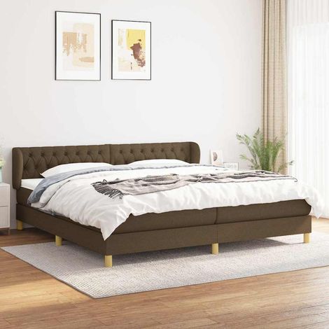 vidaXL Sommier à lattes de lit avec matelas Marron foncé 200x200 cm (1/5)