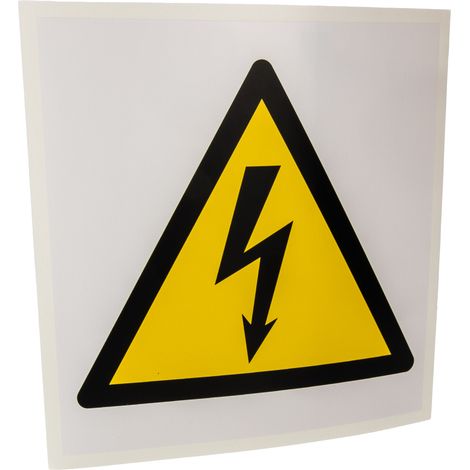 Panneau de danger, avec pictogramme : Danger Electricité " " , Auto-adhésif  ( Prix pour 1 ) (1/2)
