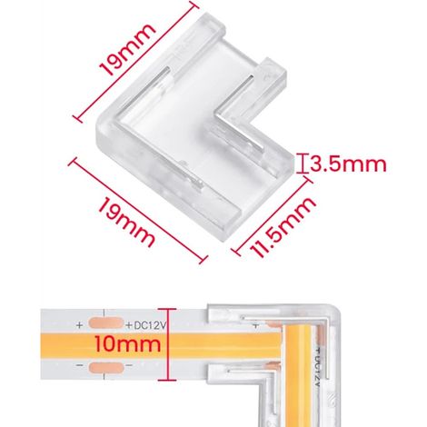 Connettore Rapido ad L per Strisce Led COB Monocolore  10mm (1/5)