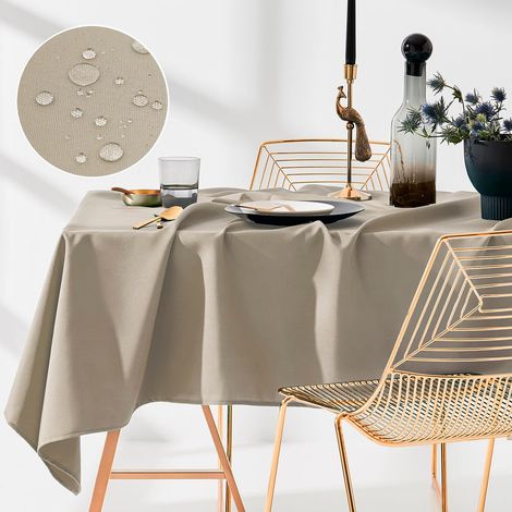 Nappe de Table 140 x 220 cm Beige (1/4)